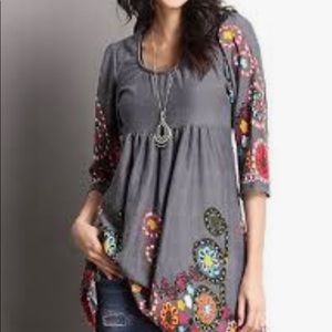 Reborn Charcoal Garden Empire Tunic, 2XL